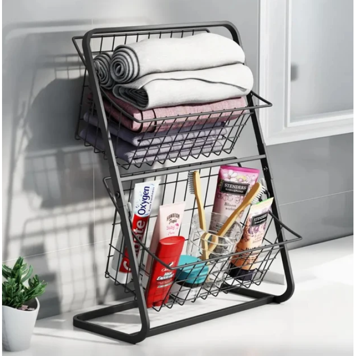 Універсальний металевий органайзер на 2 яруси Storage Rack Кухонний органайзер для речей та продуктів