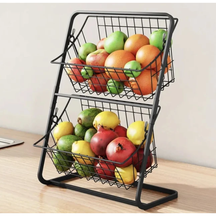 Універсальний металевий органайзер на 2 яруси Storage Rack Кухонний органайзер для речей та продуктів