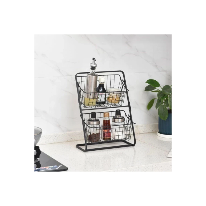 Універсальний металевий органайзер на 2 яруси Storage Rack Кухонний органайзер для речей та продуктів