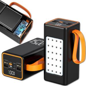 Повербанк на 100 000 mAh с быстрой зарядкой и светодиодной подсветкой