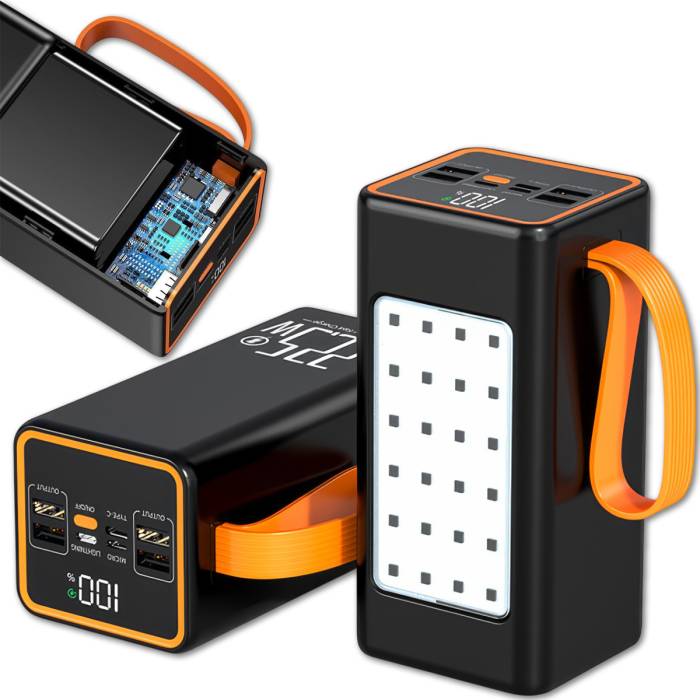 Повербанк на 100 000 mAh с быстрой зарядкой и светодиодной подсветкой