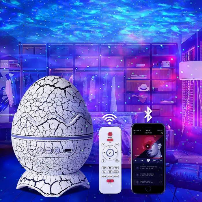 Музичний нічник-проектор зоряного неба з пультом Яйце Динозавра Dinosaur Egg AND LY-664