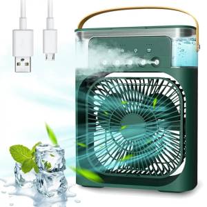 Портативный мини-кондиционер с подсветкой Mini Air Conditioner Вентилятор с увлажнителем воздуха Зеленый