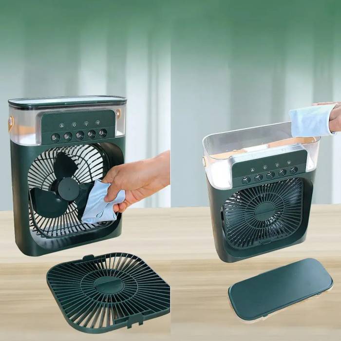 Портативный мини-кондиционер с подсветкой Mini Air Conditioner Вентилятор с увлажнителем воздуха Зеленый