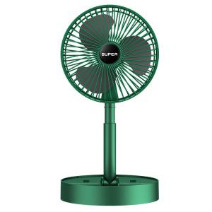 Портативный аккумуляторный настольный мини-вентилятор Telescopic Fan Компактный вентилятор с аккумулятором Зеленый