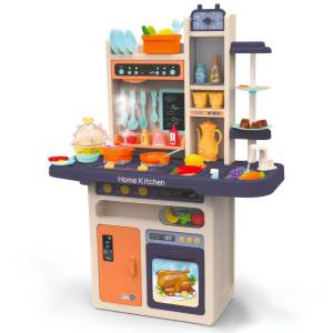 Детская интерактивная кухня с посудой и продуктами LIMO TOY 889-161 Музыкальный набор с духовкой и плиткой