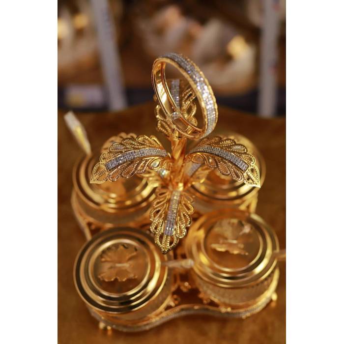 Подставка для десертов с 4 чашами Fruit tray 1399-5 Десертная подставка с красивым дизайном