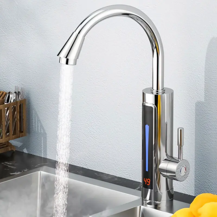 Електричний проточний кран-водонагрівач Water Heater Кран бойлер з дисплеєм та нижнім підключенням