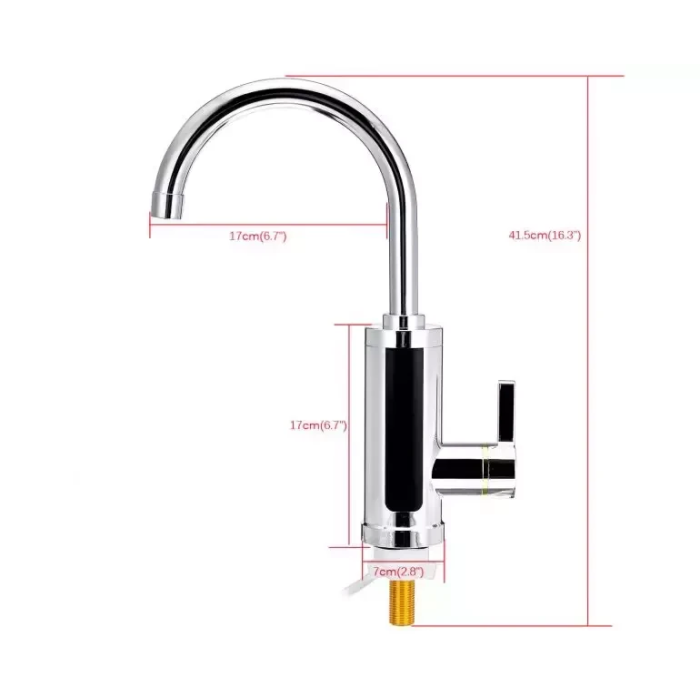Електричний проточний кран-водонагрівач Water Heater Кран бойлер з дисплеєм та нижнім підключенням