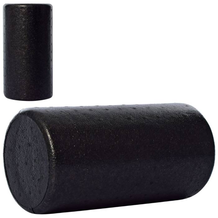 Масажні ролики для йоги EasyFit Foam Roller 30x15 см MS 3330-1 Чорний Роллер-валик для масажу всього тіла