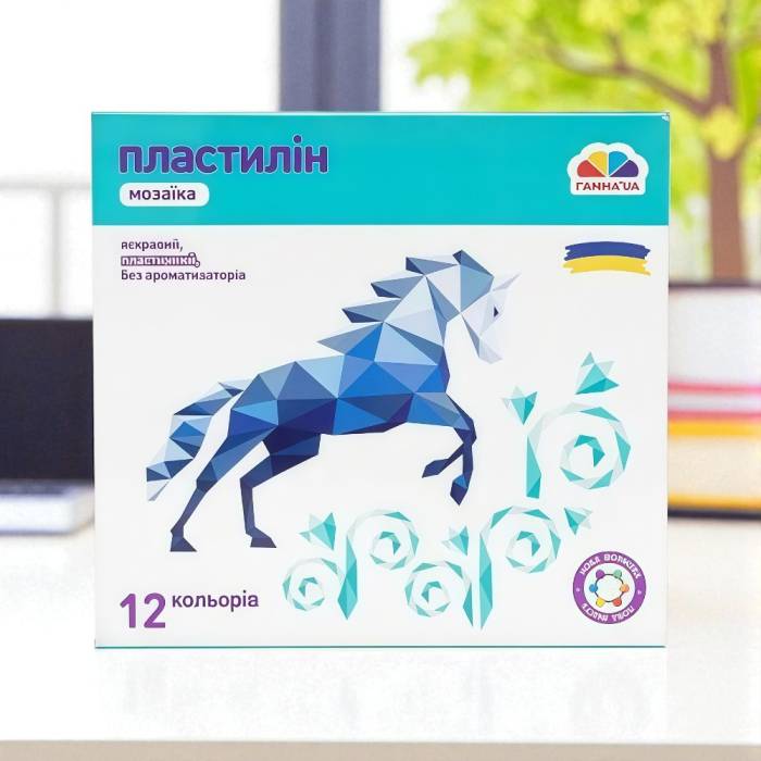 Пластилин "Мозаїка" на восковой основе 12 цветов "Гамма"