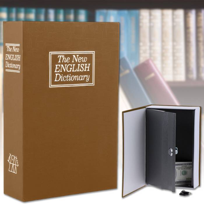 Сейф-книга "ENGLISH Dictionary" мала на замку з ключем Коричнева
