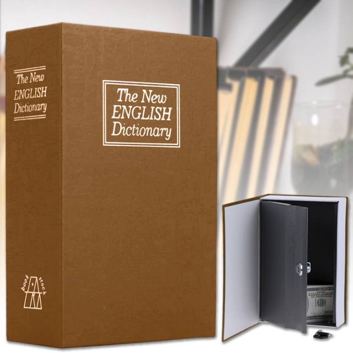 Сейф-книга "ENGLISH Dictionary" на замку з ключем Коричнева 265×200×65 мм