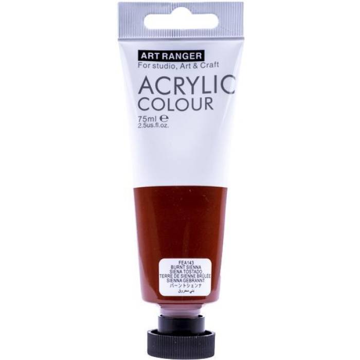 Акрилова фарба насиченого червоного кольору у тубі 75 мл Art Ranger Acrylic 143 Burnt sienna