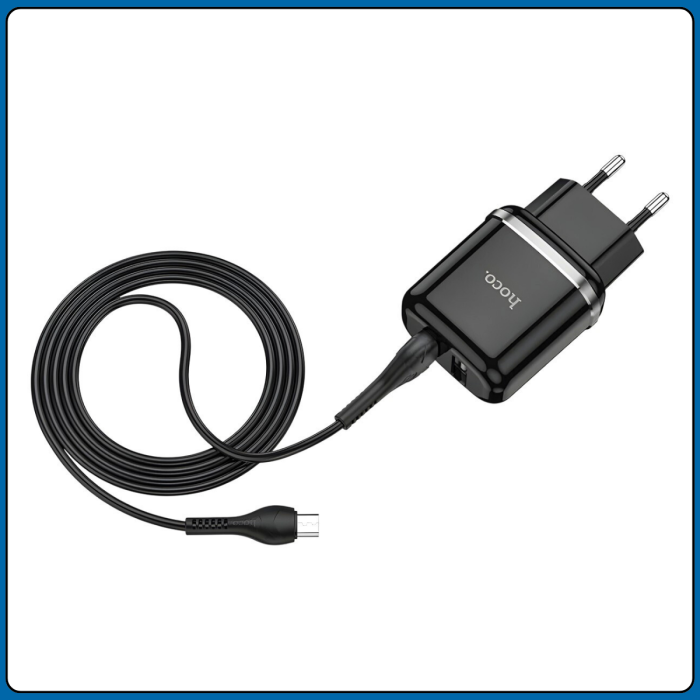 Зарядний пристрій USB×2 з підтримкою швидкої зарядки та кабелем USB-microUSB Hoco N4 Aspiring