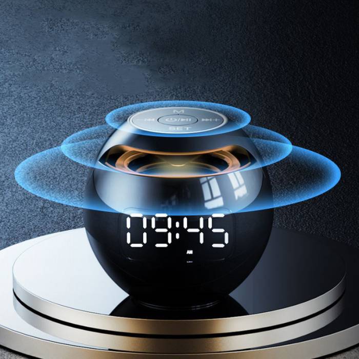 Музыкальная колонка Bluetooth с часами, радио и RGB подсветкой Kimiso KMS-K12 Черная