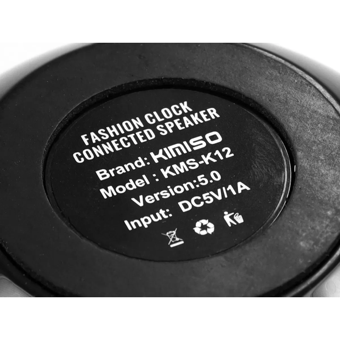 Музыкальная колонка Bluetooth с часами, радио и RGB подсветкой Kimiso KMS-K12 Черная