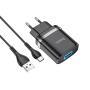 Зарядное устройство 220В USBx1 с кабелем USB - Type-C Hoco N1 Ardent