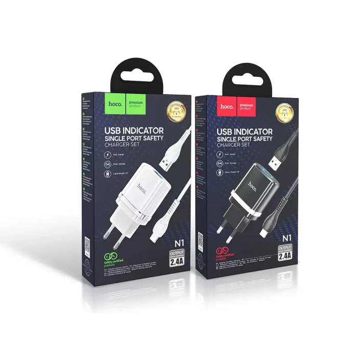 Зарядное устройство 220В USBx1 с кабелем USB - Type-C Hoco N1 Ardent