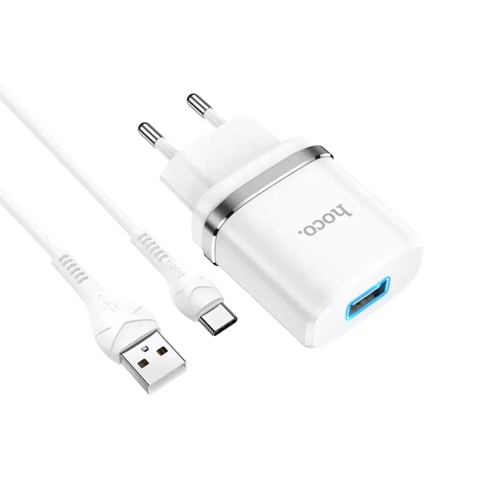 Зарядное устройство 220В USBx1 с кабелем USB - Type-C Hoco N1 Ardent