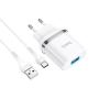 Зарядное устройство 220В USBx1 с кабелем USB - Type-C Hoco N1 Ardent