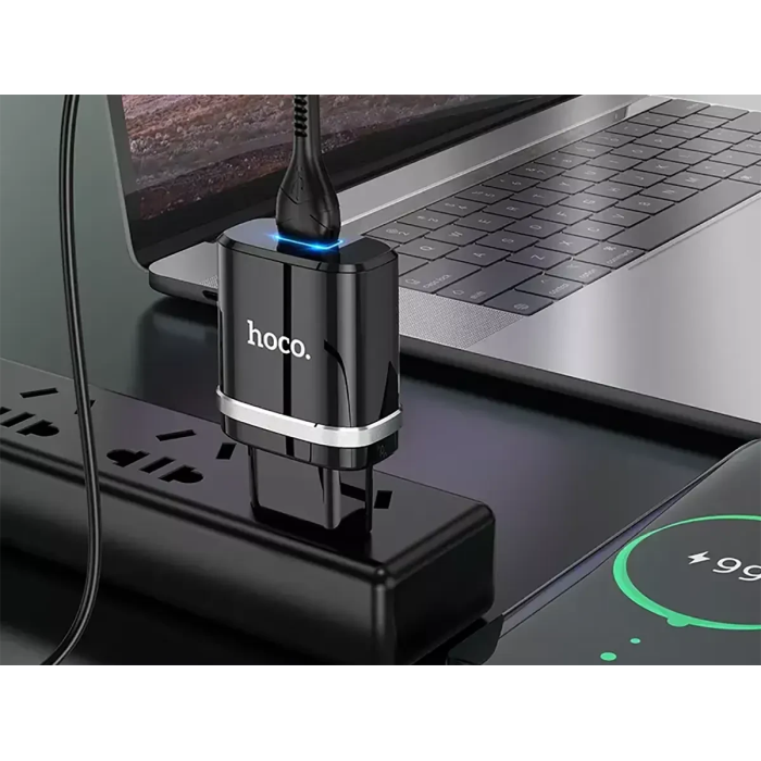 Зарядное устройство 220В USBx1 с кабелем USB - Type-C Hoco N1 Ardent