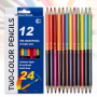 Набор двусторонних цветных карандашей на 24 цвета CR12/24 "Two-color" Упаковка 12 шт.