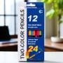 Набор двусторонних цветных карандашей на 24 цвета CR12/24 "Two-color" Упаковка 12 шт.