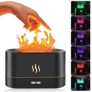 Портативный увлажнитель воздуха с эффектом пламени и ночником 7 цветов Kinscoter DQ-7 Диффузор ароматический