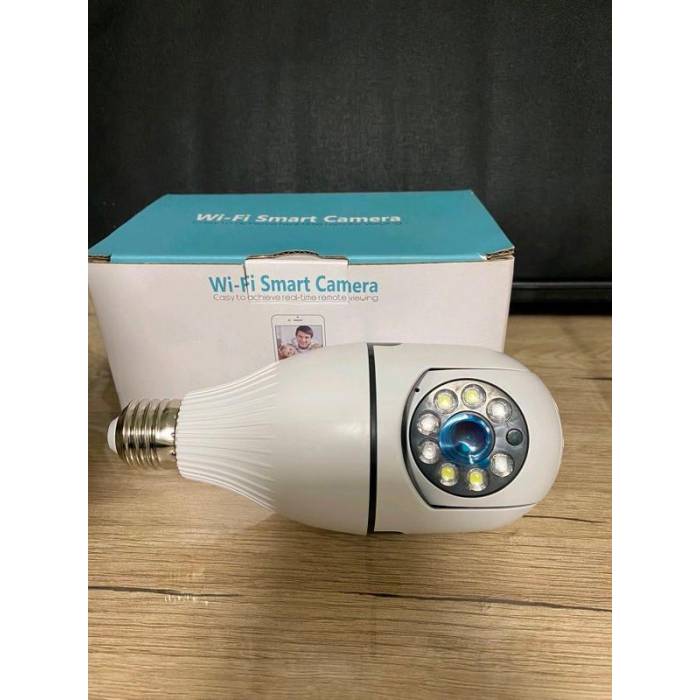 Панорамна камера з датчиком руху WIFI в патрон Е27 PTZ Bulb Camera V380 Камера відеоспостереження в патрон