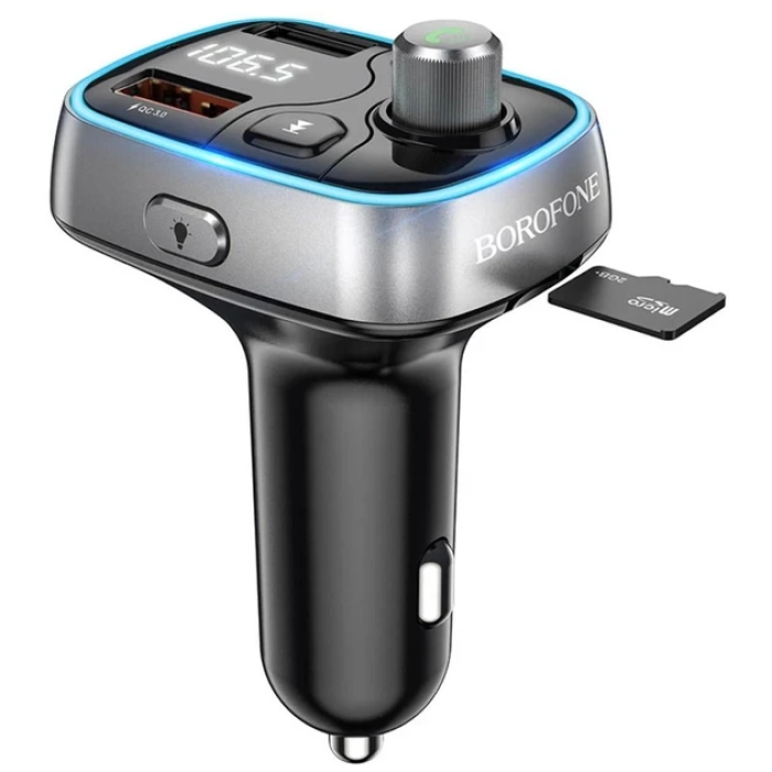 Автомобільний FM-модулятор з функцією швидкого заряджання Borofone BC32 з 2 USB