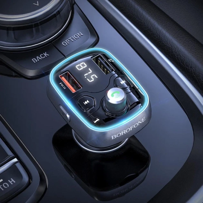 Автомобільний FM-модулятор з функцією швидкого заряджання Borofone BC32 з 2 USB