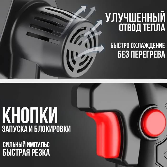 Цепная садовая электропила на 24V с шиной 6" и 2 аккумуляторами в чемодане