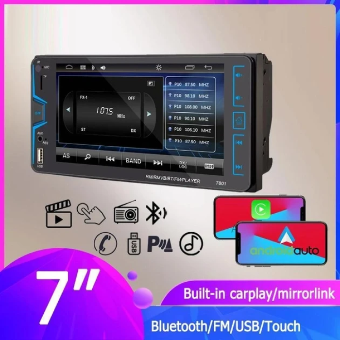 Автомагнітола з HD дисплеєм 7" на Android CML-PLAY 7801C 2DIN Магнітола для авто з дисплеєм