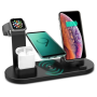 Бездротова зарядна станція 5 в 1 для iOS та Android Wireless charger Мультифункціональний девайс для заряджання