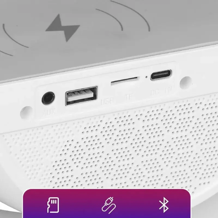 Настільна смарт лампа-нічник з бездротовою зарядкою та Bluetooth-колонкою G-SmartLED RGB Night Light КР-3401