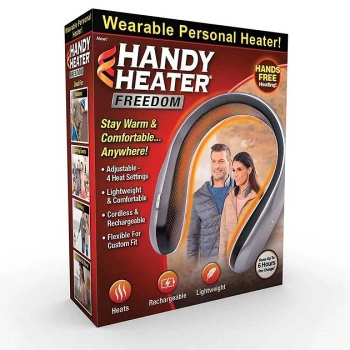 Портативний Переносний Міні Обігрівач для Шиї Handy Heater 4в1 Сірий