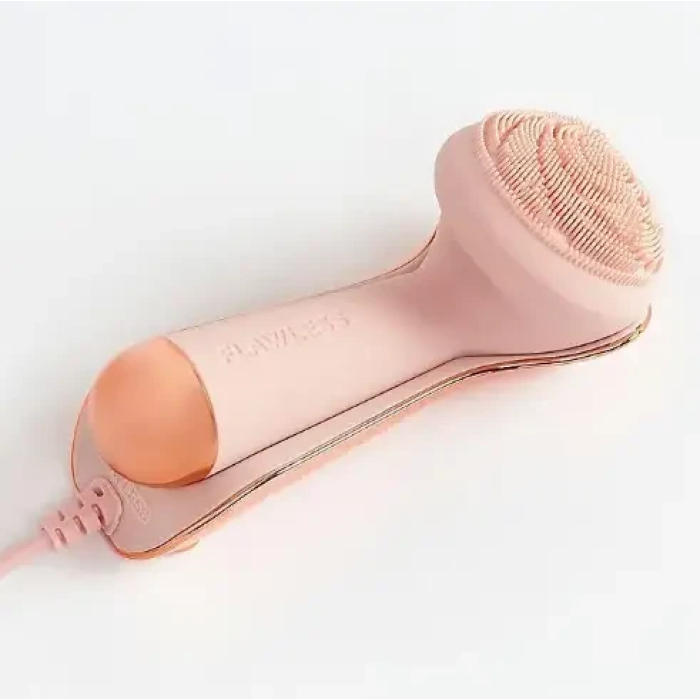 Силіконова щітка масажер для обличчя Flawless Cleanse Масажна щітка для чищення обличчя Рожева