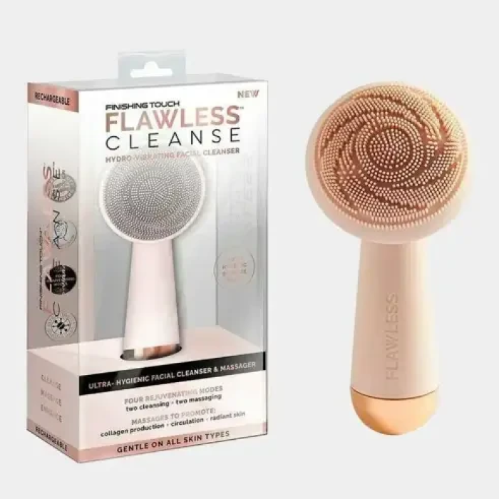 Силіконова щітка масажер для обличчя Flawless Cleanse Масажна щітка для чищення обличчя Рожева