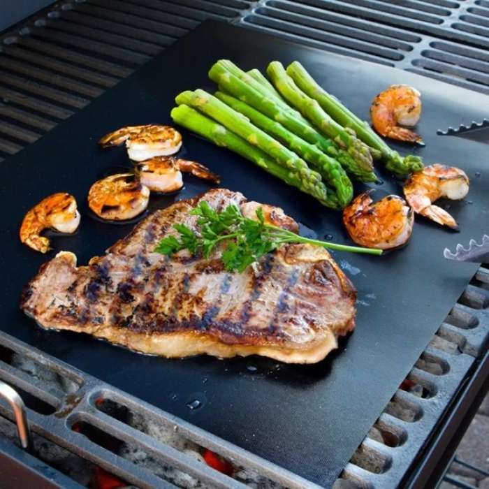 Антипригарний тефлоновий килимок для гриля BBQ grill sheet 33 Х 40 см Чорний