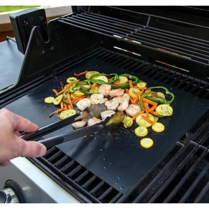 Антипригарний тефлоновий килимок для гриля BBQ grill sheet 33 Х 40 см Чорний