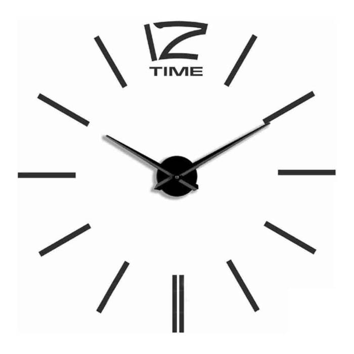 Большие настенные 3D часы DIY Clock Зеркальные настенные часы с стрелками Черного цвета