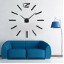 Большие настенные 3D часы DIY Clock Зеркальные настенные часы с стрелками Черного цвета