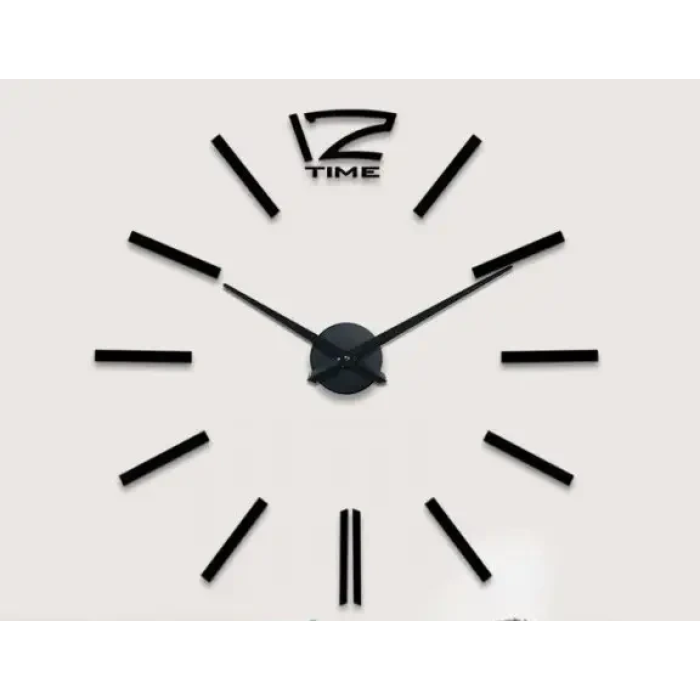 Большие настенные 3D часы DIY Clock Зеркальные настенные часы с стрелками Черного цвета
