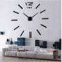 Большие настенные 3D часы DIY Clock Зеркальные настенные часы с стрелками Черного цвета
