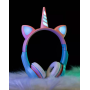 Бездротові Bluetooth навушники з вушками та рогом Однорога Wireless Headphone CXT 8M Навушники з карткою пам'яті