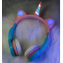 Бездротові Bluetooth навушники з вушками та рогом Однорога Wireless Headphone CXT 8M Навушники з карткою пам'яті
