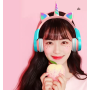 Бездротові Bluetooth навушники з вушками та рогом Однорога Wireless Headphone CXT 8M Навушники з карткою пам'яті