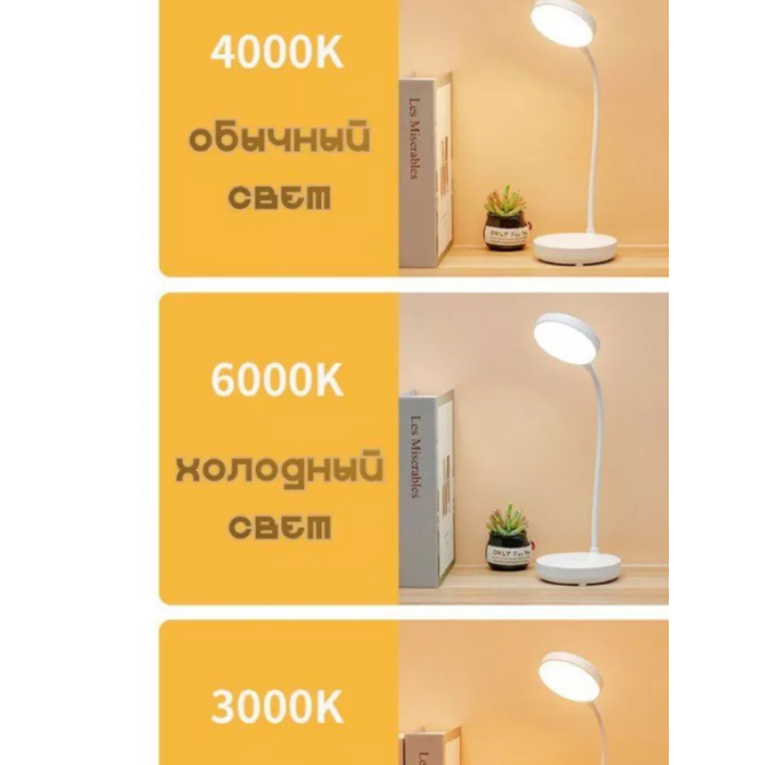 Гнучка Бездротова Сенсорна Світлодіодна Світлодіодна Настільна Лампа з Підставкою під Телефон QP-2208Y