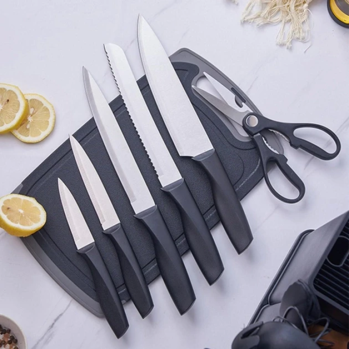 Набір силіконових кухонних речей 19 предметів Чорний Kitchen Set Кухонний набір з дощечкою